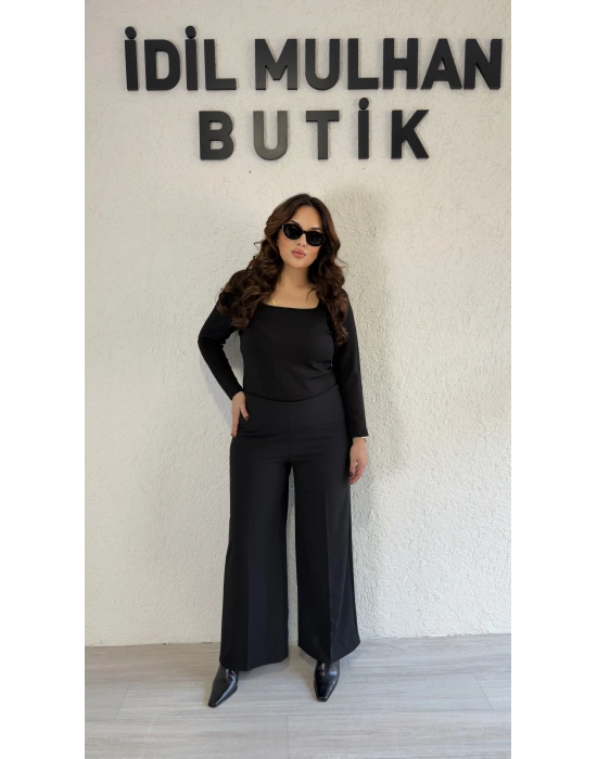 Siyah Palazzo Pantolon