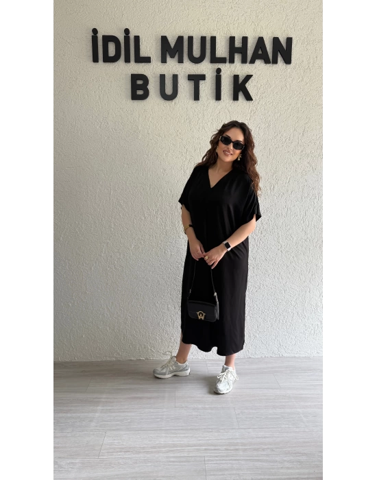 Siyah Pamuklu Elbise