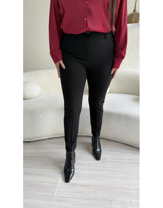 Siyah Yüksel Bel Havuç Pantolon