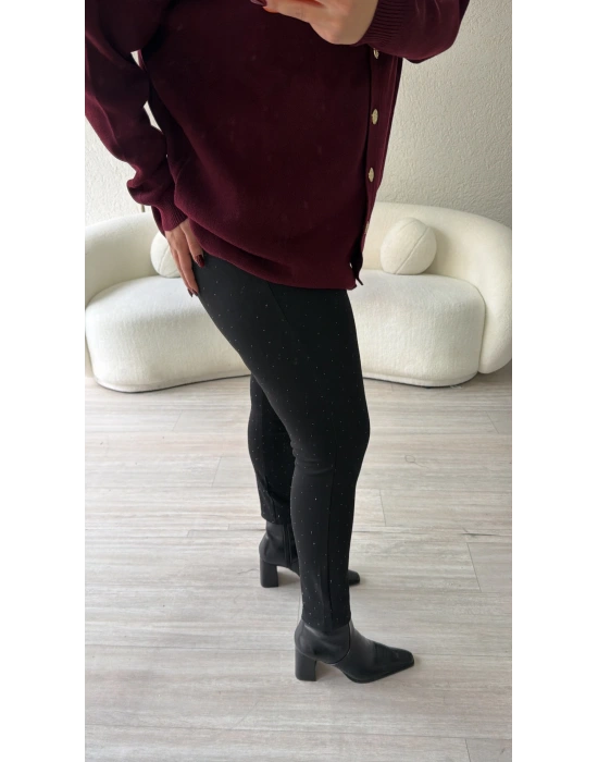 Yüksel Bel Taş İşlemeli Toparlıyıcı Tayt