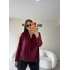Bordo Sandy Kumaş Degaje Yaka Bluz