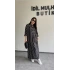 Siyah Beyaz Çizgili Rahat Kesim Elbise