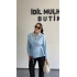 Bebe Mavisi Şık Kesim Kuşaklı Gömlek