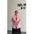 Pembe Vatkalı Premium Blazer Yelek