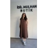 Kahverengi Cepli Oysh Kumaş Maxi Elbise