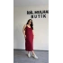 Bordo Ayarlanabilir Askılı Elbise