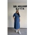 Mavi Fermuar Detaylı Denim Elbise