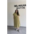 Yağ Yeşili Cep Detaylı Poplin Elbise