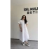 Beyaz Cep Detaylı Poplin Elbise