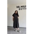 Siyah Cep Detaylı Poplin Elbise