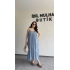 Buz Mavisi Ayarlanabilir Askılı Pamuk Elbise