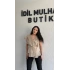 Taş Kruvaze Yan Bağcıklı Organze Bluz