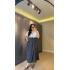 Beyaz Gömlek Yaka Eteği Puantiyeli Elbise
