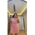 Pembe Parıltı Detaylı Kruvaze Elbise