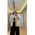 Ekru Oversize Yarım Kollu Gömlek
