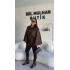 Acı Kahve Oversize Kaşe Kuşaklı Panço