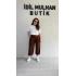 Acı Kahve Pileli Şalvar Pantolon