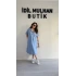 Bebe Mavisi Kemer Detaylı Tensel Elbise