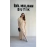Bej Hakim Yaka Düğmeli Elbise