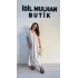 Beyaz Dikey Şeritli Pamuk Elbise