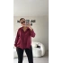 Bordo Çıkarılabilir Fularlı Gömlek