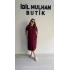 Bordo Oysh Kumaş Basic Elbise