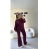 Bordo Oysho Kumaş Asimetrik Yaka Takım