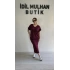 Bordo V Yaka Etekli Takım