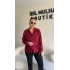 Bordo Yandan Bağlamalı Gömlek