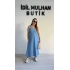 Buz Mavi Jean Kumaş Lastik Askılı Elbise