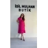Fuşya Hakim Yaka Volanlı Aerobin Elbise