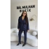 Lacivert Bağlama Detaylı Kruvaze Blazer Takım