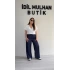 Lacivert Beli Lastikli Tensel Pantolon