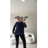 Lacivert Çıkarılabilir Fularlı Gömlek