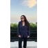 Lacivert Omuzları Vatkalı Blazer Ceket