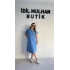Mavi Yıkamalı Polo Yaka Elbise
