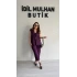 Mürdüm Bağlama Detay Yelek Takım