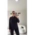 Siyah Çıkarılabilir Fularlı Gömlek