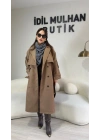 Mocca Düğme Detaylı Trençkot