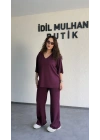 Bordo Oysh Kumaş V Yaka Salaş Takım