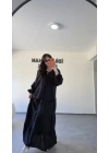 Siyah Bağcıklı Bluz Ve Katlı Etek Takım