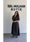 Siyah Salaş Kesim Broş Detaylı Elbise