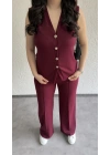 Bordo Zr Model Yelek Pantolon Takım