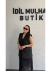 Siyah Vatkalı Premium Blazer Yelek