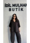 Siyah Tek Düğmeli Bohem Tensel Takım