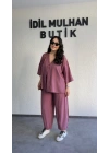 Mürdüm Tek Düğmeli Bohem Tensel Takım