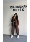 Acı Kahve Gömlekli Tensel Takım