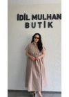 Vizon Cep Detaylı Poplin Elbise