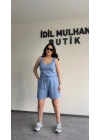 Bebe Mavisi Oysh Kumaş Şortlu Takım