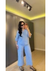 Bebe Mavi Pamuk Fisto Premium Takım
